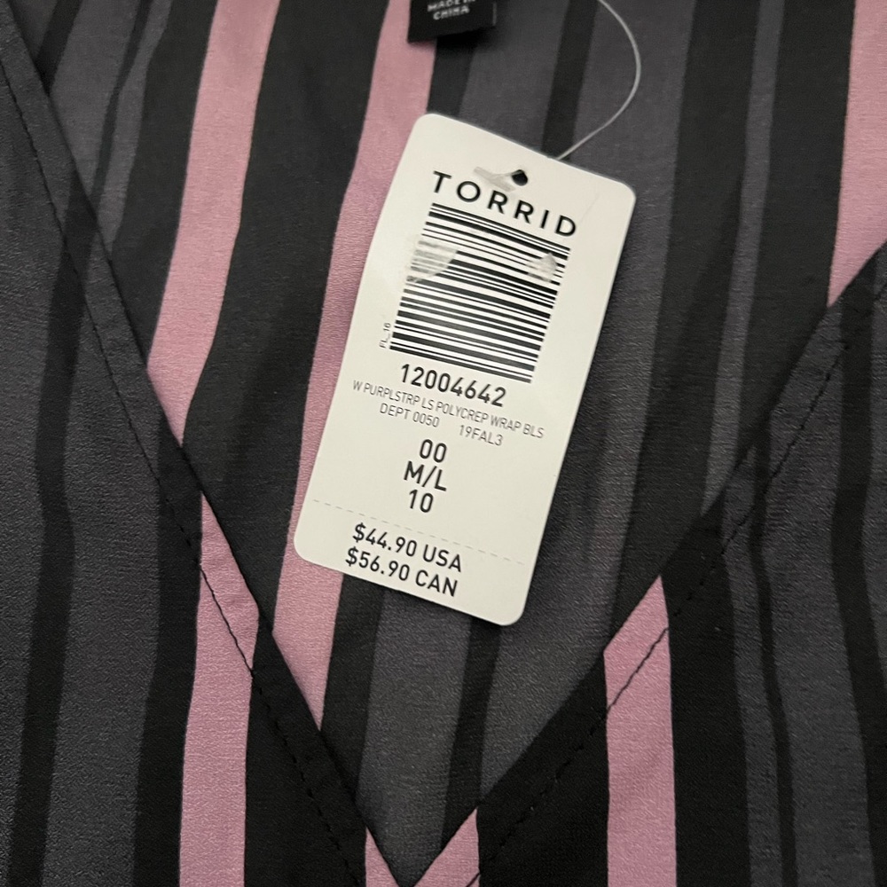 New Stripped wrap blouse